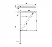 JEREMIAS Стеновая консоль тип 3 III L=750mm с подпоркой