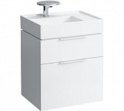 Шкафчик для раковины, с двумя ящиками, (595x455x615мм), цвет глянцевый белый