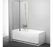 CVS2-100 L белый+стекло Transparent шторка на ванну двухэлементная