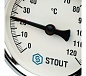 STOUT Термометр биметаллический с погружной гильзой. Корпус Dn 63 мм, гильза 50 мм, резьба с самоуплотнением 1/2"