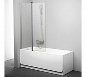 CVS2-100 L сатин+стекло Transparent шторка на ванну двухэлементная